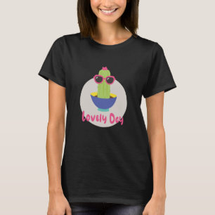 Lieblicher Tag Kawaii lustige Kaktus mit Sonnenbri T-Shirt