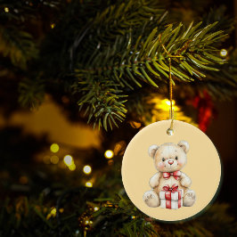 Lieblicher Weihnachtsbär persönlich Keramik Ornament