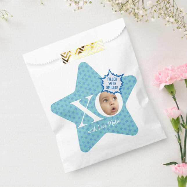 Liebliches Baby Gesicht 1. Geburtstag Teil | Blaus Geschenktütchen (Versiegelt)