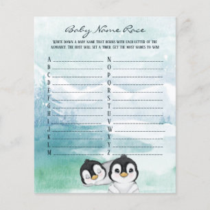 Liebliches Baby Pinguine Baby Name Race Game Flyer