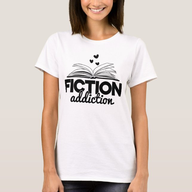 Liebliches Buch liebt Fiktion-Sucht Wortart T-Shirt (Vorderseite)