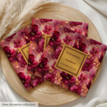 Liebliches Burgundy Gold Wedding Dinner Napkins Gä