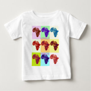 Liebliches, farbenprächtiges Design Afrikas Karte  Baby T-shirt