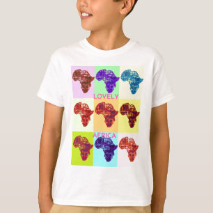 Liebliches, farbenprächtiges Design Afrikas Karte T-Shirt
