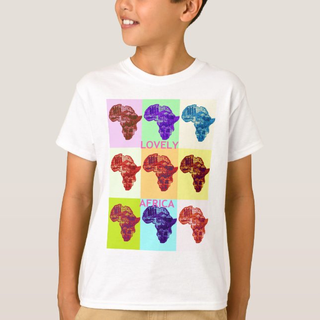 Liebliches, farbenprächtiges Design Afrikas Karte  T-Shirt (Vorderseite)