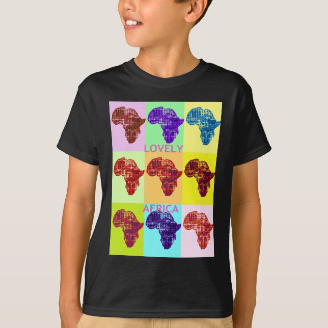 Liebliches, farbenprächtiges Design Afrikas Karte  T-Shirt (Vorderseite)