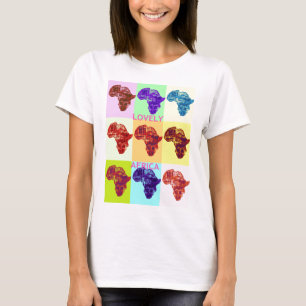 Liebliches, farbenprächtiges Design Afrikas Karte T-Shirt