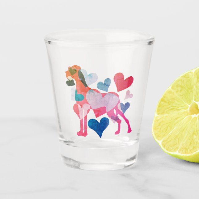 Liebliches Herz Great Dane Schnapsglas (Vorderseite)