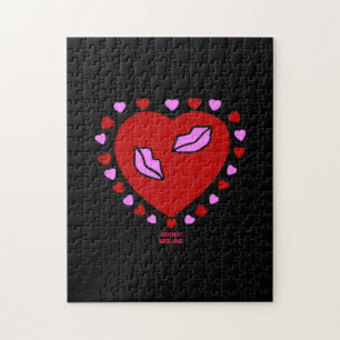 Liebliches Herz Kisses Puzzle 28 cm x 35,5 cm