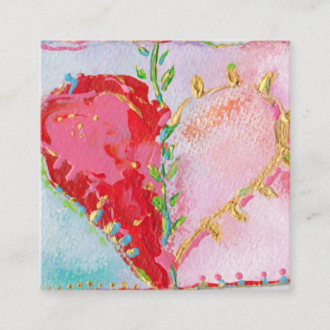 Liebliches Herz Quadratische Visitenkarte (Vorderseite)