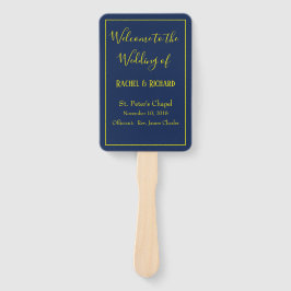 Liebliches Hochzeitsprogramm für Blau und Gelb Fächer