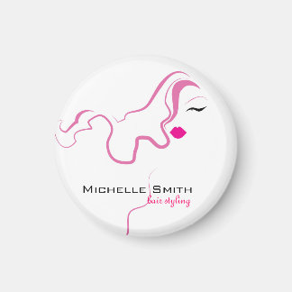 Liebliches Mädchen Ikone rosa Haar Frisur Branding Magnet
