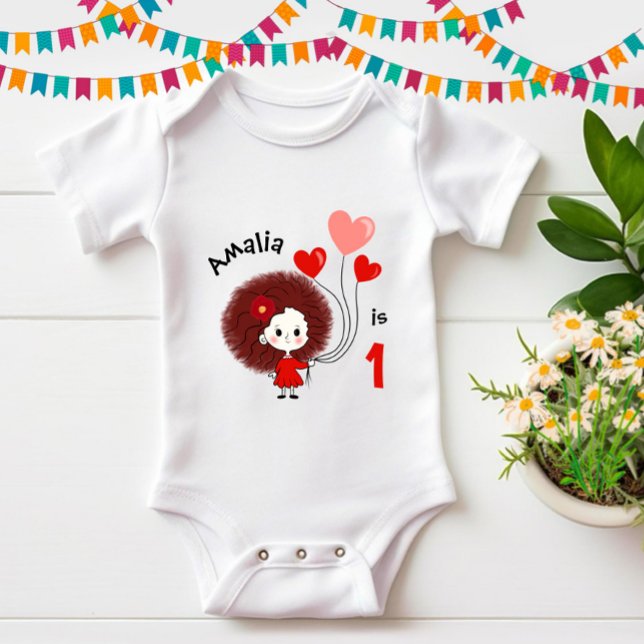Liebliches Mädchen mit Herzblasen Baby Strampler (Von Creator hochgeladen)