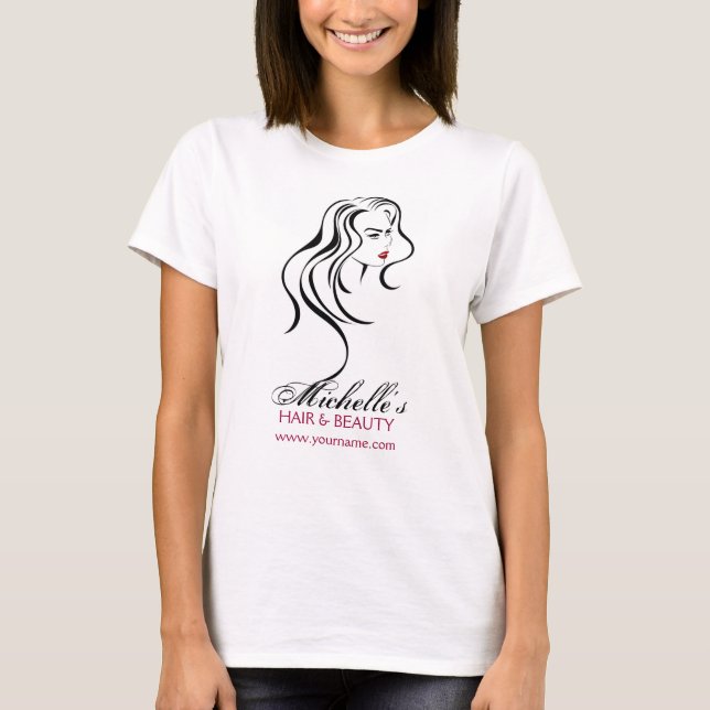 Liebliches Mädchen mit scharfen Haaren Makeup Icon T-Shirt (Vorderseite)