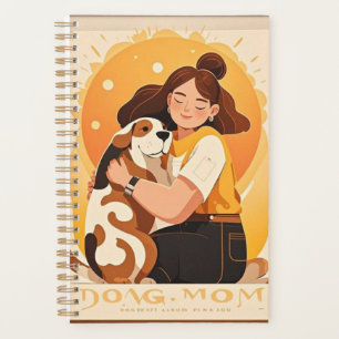 Liebliches Mädchen und Hundehug Planer