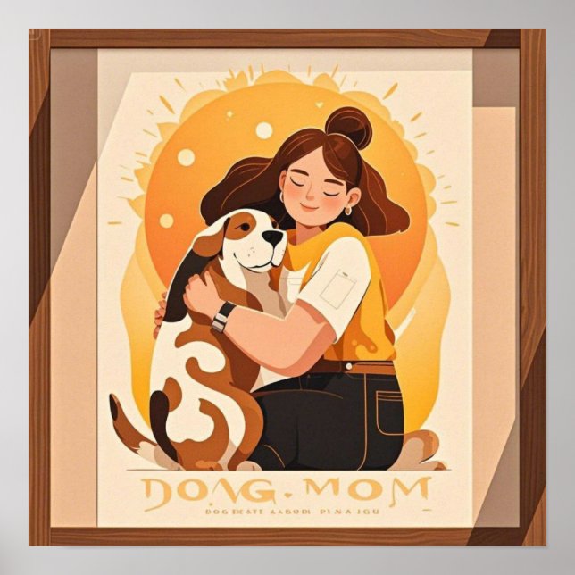 Liebliches Mädchen und Hundehug Poster (Vorne)