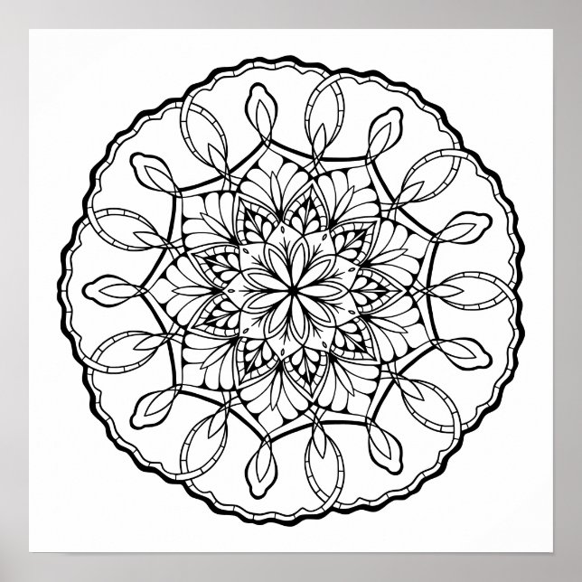 Liebliches Mandala Adult Coloring Poster (Vorne)