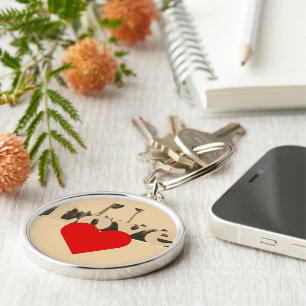 Liebliches Mitgefühl Rotes Herz Schlüsselanhänger