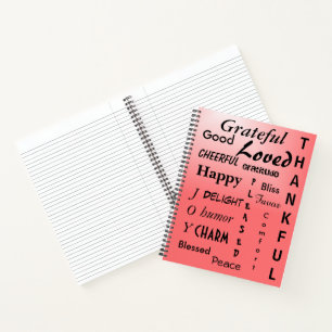 Liebliches Ombre Pink Affirmations Notebook Notizbuch