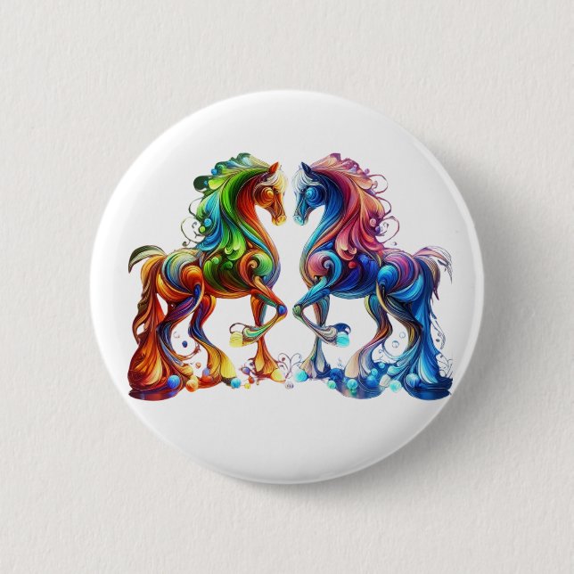 Liebliches Pferd Button (Vorderseite)