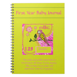 Liebliches Pink Baby Bird Baby Notizblock
