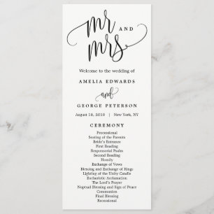 Liebliches Programm für kalligraphische Hochzeiten