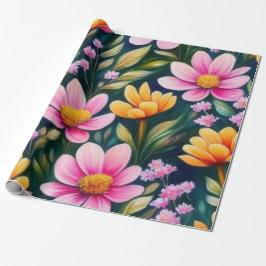 Liebliches rosa Blume Wrapping Paper Geschenkpapier