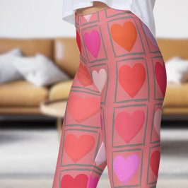 Liebliches rosafarbenes Muster für die Liebe Leggings