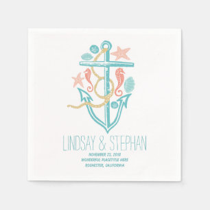 Liebliches und romantisches Hochzeitspapier Napkin Serviette