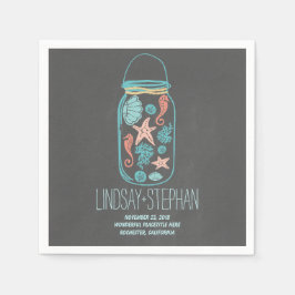 Liebliches und romantisches Hochzeitspapier Napkin Serviette