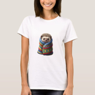 Liebling Babyigel in eine farbenfrohe Strickdecke T-Shirt