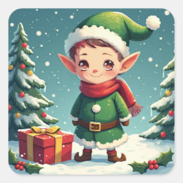 Liebling der Weihnachtszeit Quadratischer Aufkleber