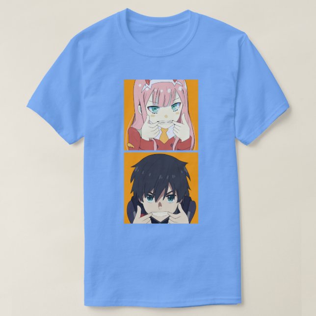 Liebling im Franxx Zero Two und Hiro T-Shirt (Design vorne)