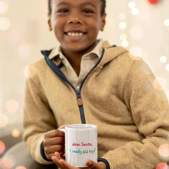 Liebling Santa I wirklich versucht Kinder heißen K Kaffeetasse (Funny Dear Santa I Really Did Try Kids Hot Cocoa Coffee Mug)