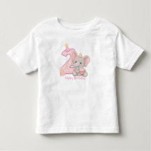 Liebling süßer Elefant Alter 2 Geburtstags-Shirt