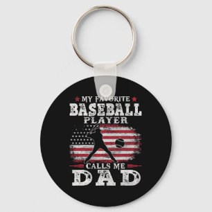 Lieblings-Baseballspieler nennt mich Dad USA-Flagg Schlüsselanhänger