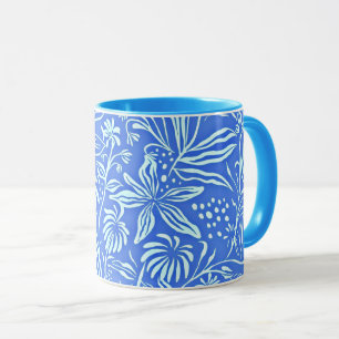 Lieblings-Blumenmuster in Blau Tasse