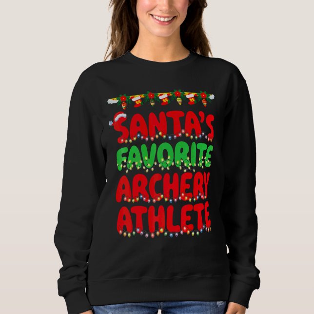 Lieblings-Bogenschützen-Athlet des Weihnachtsmanns Sweatshirt (Vorderseite)