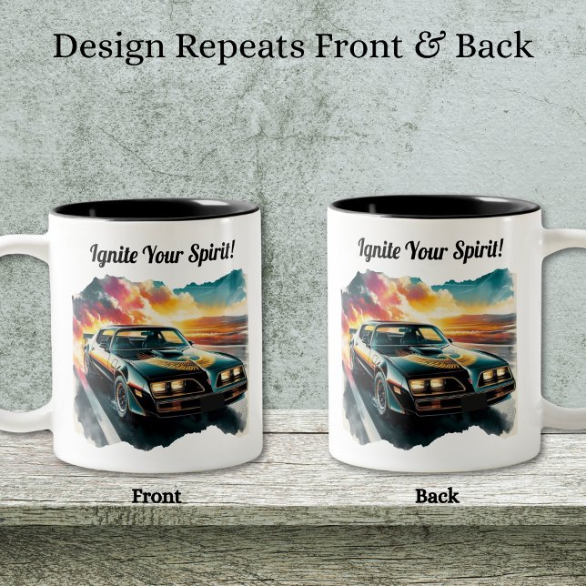 Lieblings-Car-Coffee-Tasse Zweifarbige Tasse (Personalize to add names/dates. Customize to change text, color, style or remove text.)