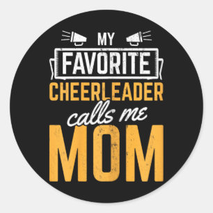 Lieblings-Cheerleader nennt mich Mom Cheerleading- Runder Aufkleber