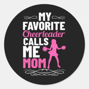 Lieblings-Cheerleader nennt mich Mom Cheerleading Runder Aufkleber