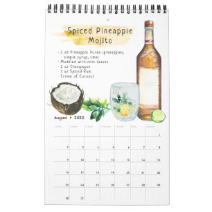Lieblings-Cocktail-Rezepte   Aquarell illustriert Kalender