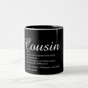Lieblings-Cousin Definition Schrift Schwarz und We Zweifarbige Tasse