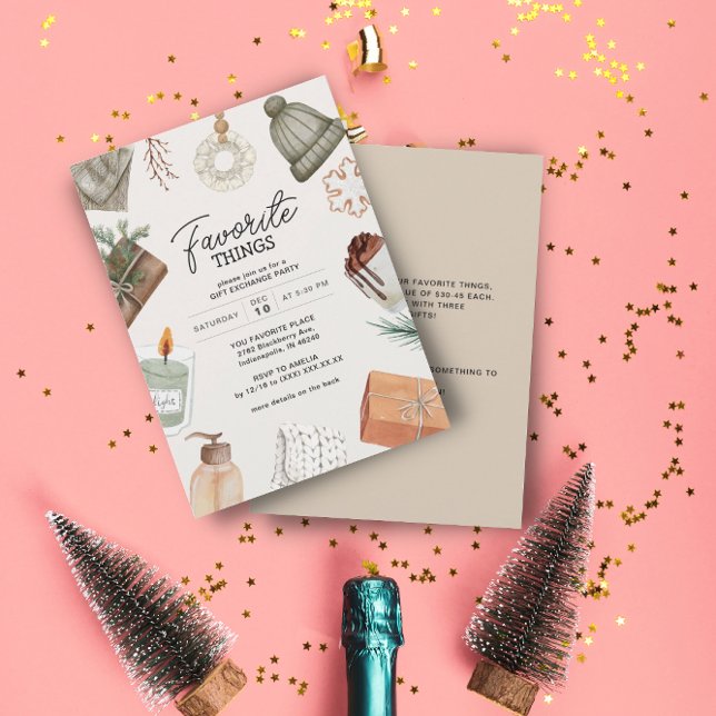 Lieblings-Dinge Freunde Geschenkbörse Feiertag Par Einladung (Von Creator hochgeladen)