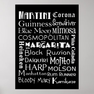 Lieblings-Drinks-Subway-Art-Poster Poster