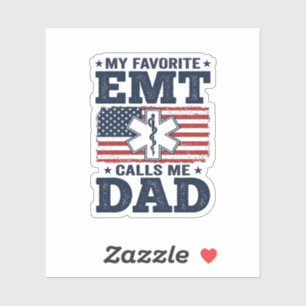Lieblings-EMT nennt mich Dad Vintage-Patriotisches Aufkleber
