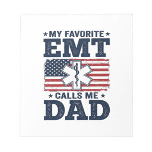 Lieblings-EMT nennt mich Dad Vintage-Patriotisches Notizblock