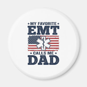 Lieblings-EMT nennt mich Dad Vintage-Patriotismus- Magnet