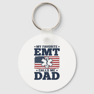 Lieblings-EMT nennt mich Dad Vintage-Patriotismus- Schlüsselanhänger