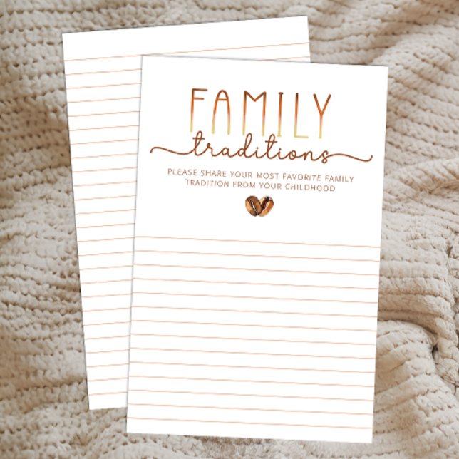 Lieblings-Familie Tradition Baby-Duschkabeln (Favorite Family Traditions Baby Shower Activity Sheet)